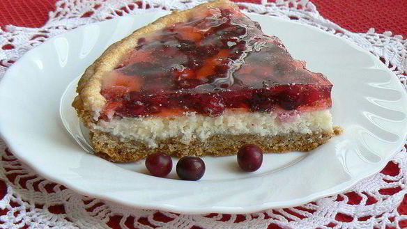 Рецепт Клюквенный тарт с творожным сыром