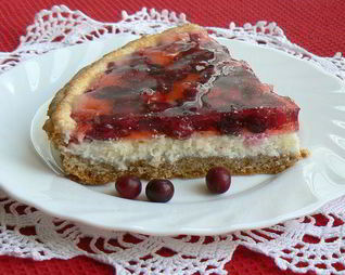Клюквенный тарт с творожным сыром