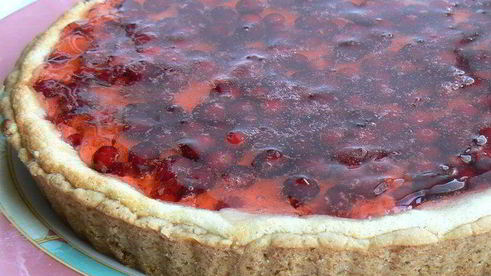 клюквенный тарт с творожным сыром