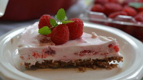 легкий малиновый тарт