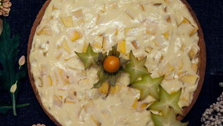 Рецепт нежный творожный тарт с манго