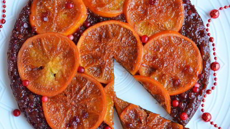 Рецепт пряничного тарта татен с апельсинома и брусникого