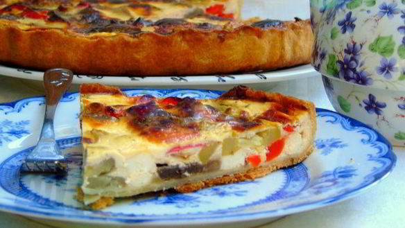 Рецепт Сметанный тарт с овощами и фетой