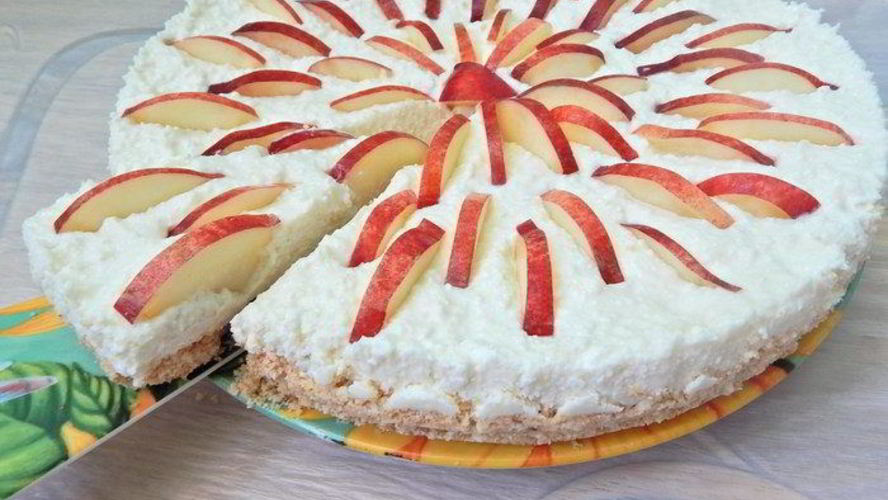 Рецепт тарт без выпечки с творогом и нектаринами