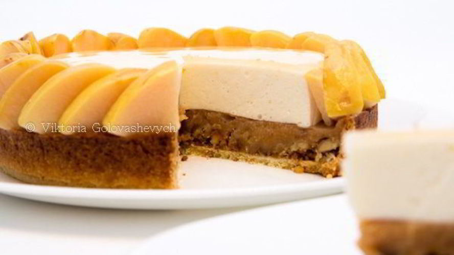 Рецепт тарт с айвой и сырным муссом