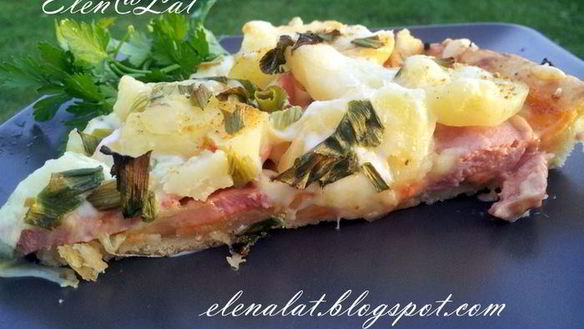 Рецепт Тарт с картофелем и сардельками Быстрый ужин