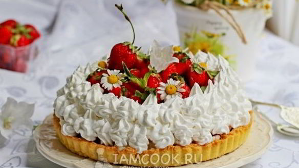 Рецепт Тарт с кремом из пудинга и клубники