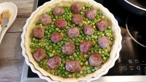 тарт с мясными фрикадельками