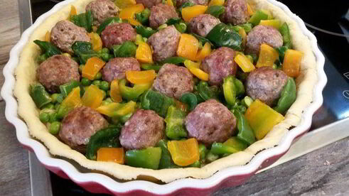 тарт с мясными фрикадельками