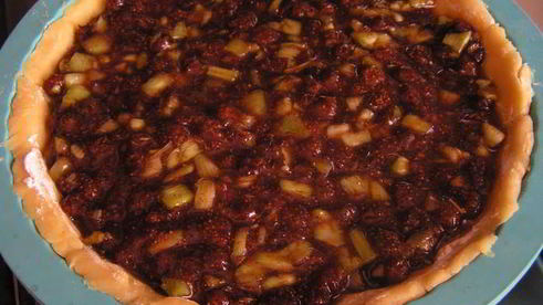 тарт с ревенем и земляничным вареньем