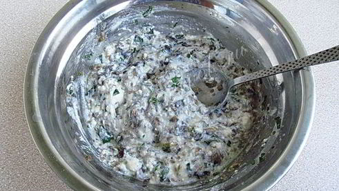 тартинки с грибами и творогом