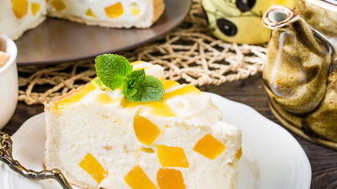 творожный тарт с персиками