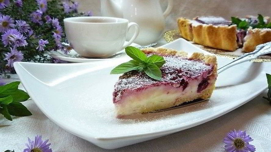 Рецепт вишневый тарт с лаймом и заварным кремом