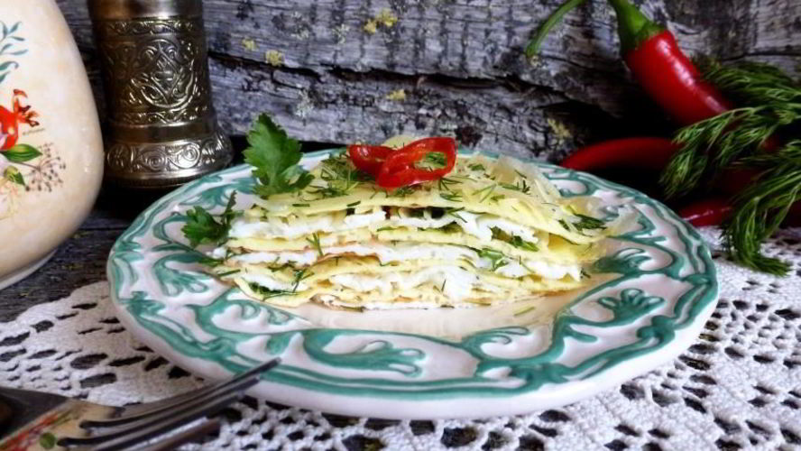 Рецепт полосатая яичница