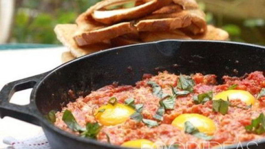 Рецепт яичница с помидорами