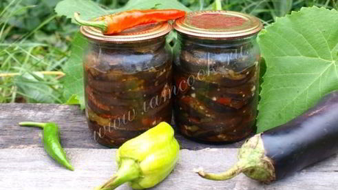 закуска из баклажанов на зиму огонек