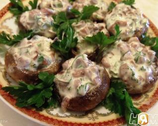 Закуска из шампиньонов с майонезом