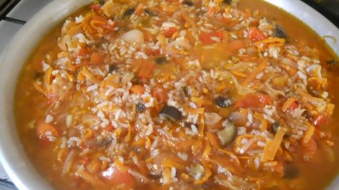 закуска морковь баклажаны перец с рисом на зиму