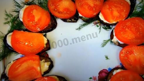 закуска павлиний хвост из баклажан быстро и просто