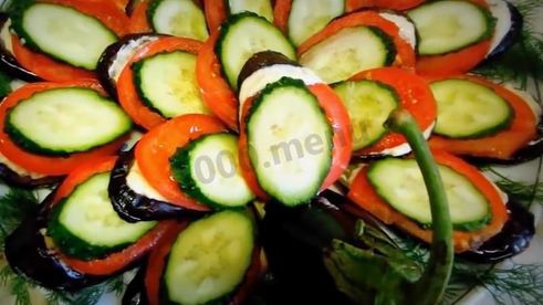 закуска павлиний хвост из баклажан быстро и просто