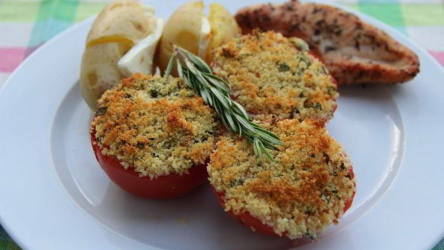 Рецепт запеченные помидоры с ароматной посыпкой