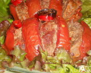 Запеченные помидоры с мясом