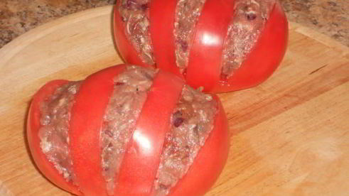 запеченные помидоры с мясом