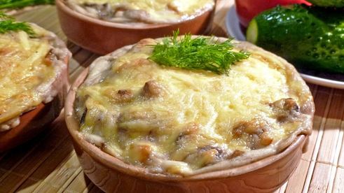 жульен с грибами и сметаной
