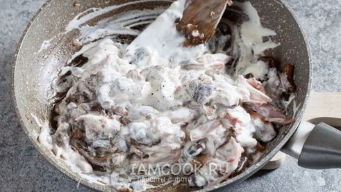 жульен с курицей, грибами и сметаной