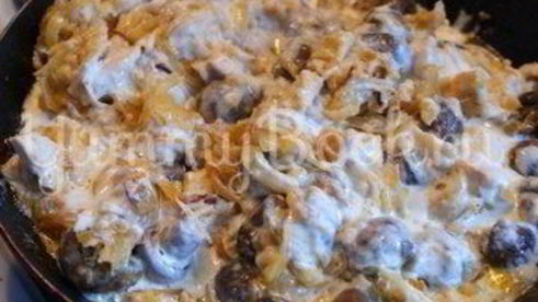 жюльен с курицей и шампиньонами